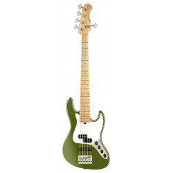 SADOWSKY MetroExpress 21-Fret Hybrid P/J Bass, Maple, 5-String (Solid Sage Green Metallic Satin)
