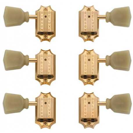 GIBSON Deluxe Green Key Tuner Set Vintage Gold