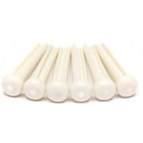 GRAPH TECH PP-1142-00 TUSQ Bridge Pins Martin Style 2mm White / Mother-Of-Pearl Dot (6 Pcs)