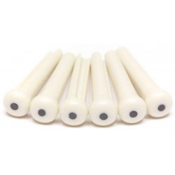 GRAPH TECH PP-1122-00 TUSQ Bridge Pins Martin Style 2mm White / Black Dot (6 Pcs)