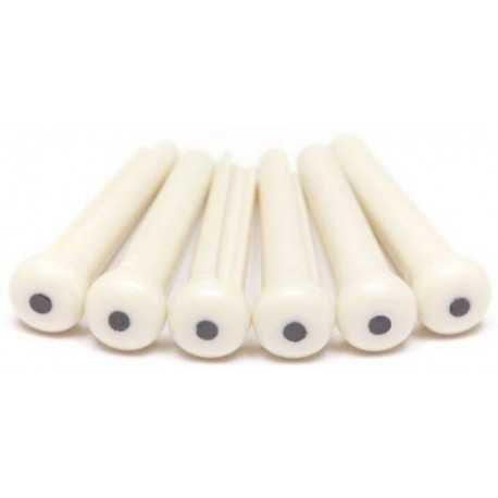 GRAPH TECH PP-1122-00 TUSQ Bridge Pins Martin Style 2mm White / Black Dot (6 Pcs)