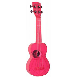 KALA WATERMAN FLUORESCENT PINK SOPRANO UKULELE