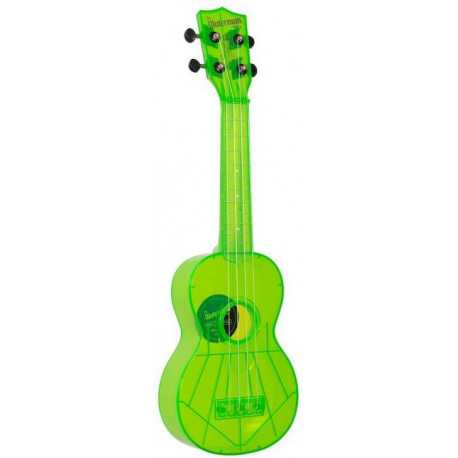 KALA WATERMAN FLUORESCENT GREEN SOPRANO UKULELE
