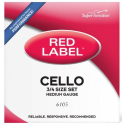 D'ADDARIO Super Sensitive 6105 Red Label Cello String Set - 3/4 Size