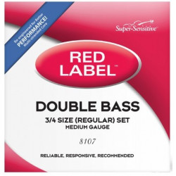 D'ADDARIO Super Sensitive 8107 Red Label Double Bass String Set - 3/4 Size