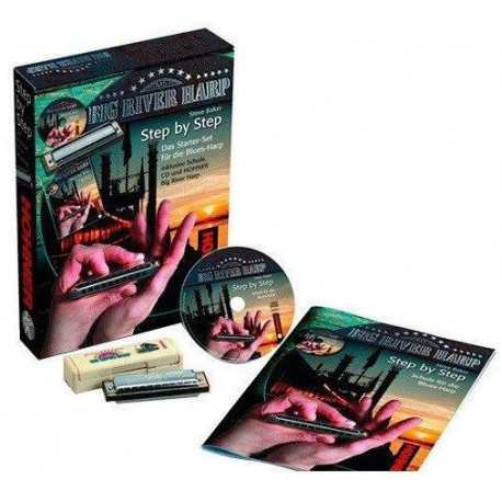 Hohner M91401 Step by Step Blues Harmonica Starter Pack (Big River C)
