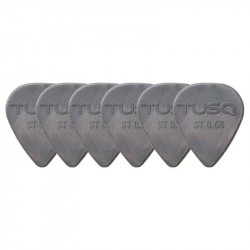 Graph Tech PQP-0068-G6 TUSQ Standard Pick .68mm Gray (Deep) 6 Pack