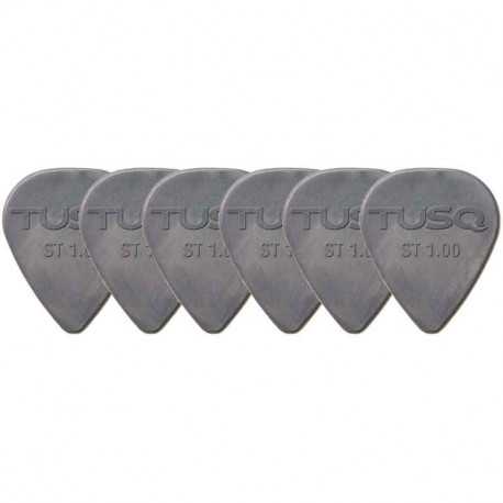 Graph Tech PQP-0100-G6 TUSQ Standard Pick 1mm Gray (Deep) 6 Pack