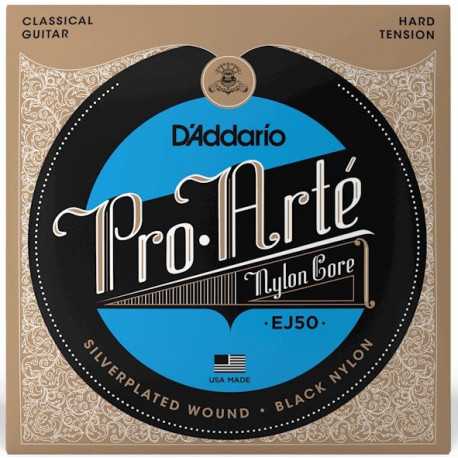 D'ADDARIO EJ50 PRO ARTE BLACK NYLON HARD TENSION