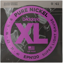 D'ADDARIO EPN120 XL PURE NICKEL SUPER LIGHT (09-41)