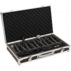 ROCKCASE RC 23210 B - Standard Line - Microphone Flight Case for 10 Microphones