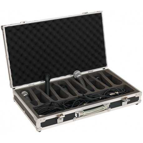 ROCKCASE RC 23210 B - Standard Line - Microphone Flight Case for 10 Microphones