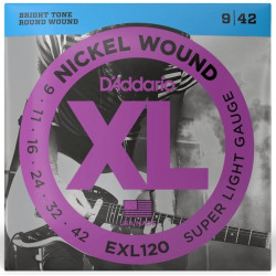 D'ADDARIO EXL120 XL NICKEL WOUND SUPER LIGHT (09-42)
