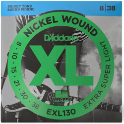 D'ADDARIO EXL130 XL NICKEL WOUND EXTRA SUPER LIGHT (08-38)