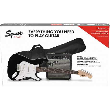 SQUIER by FENDER STRATOCASTER PACK LR BLACK GIG BAG 10G - 230V EU