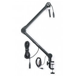 GATOR FRAMEWORKS GFWMICBCBM4000 Professional Desktop Mic Boom Stand with Led Light
