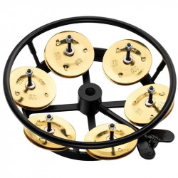 Meinl 5" Hihat Tambourine, Solid Brass Jingles (Meinl THH1B-BK)