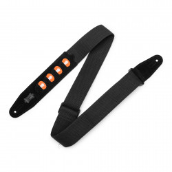 LEVY'S MC2PH-BLK 2″ Black Cotton Pick Holder Guitar strap