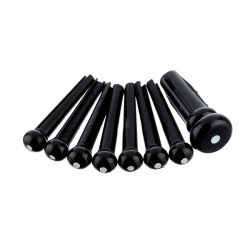 FENDER BRIDGE PIN SET BLACK WITH WHITE DOT