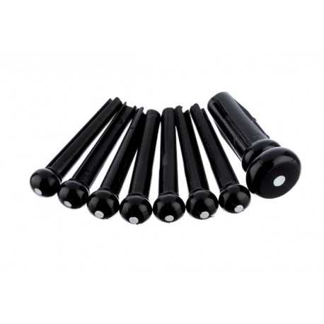 FENDER BRIDGE PIN SET BLACK WITH WHITE DOT