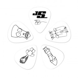 D'addario (Planet Waves) Joe Satriani Signature Guitar Picks, White (Medium Gauge)
