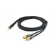 D'addario PW-MP-05 Custom Series Dual RCA to 3.5 Stereo Mini Jack Cable (1.5m)