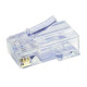 SCP SIMPLY45-CAT5E PASS THROUGH MODULAR PLUGS FOR 24awg CAT5E (100 PCS)