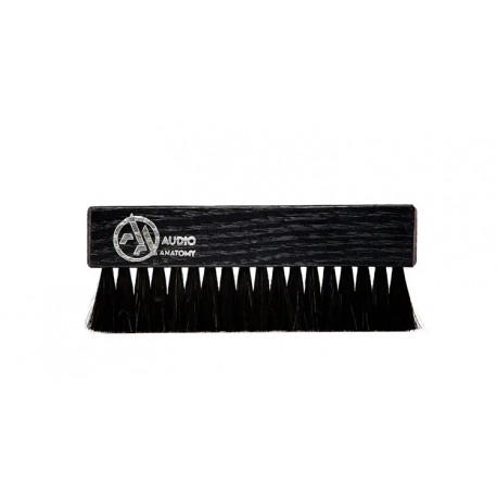 Audio Anatomy Oak Wood Brush Black With Antistatic Goat And Nylon Fiber - Deluxe Dry & Wet Cleaning