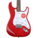 SQUIER by FENDER AFFINITY SERIES FSR STRATOCASTER QMT CRIMSON RED TRANSPARENT