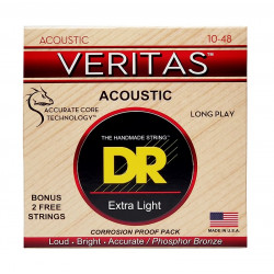 DR Strings VERITAS Coated Core Acoustic Guitar Strings - Extra Light (10-48)