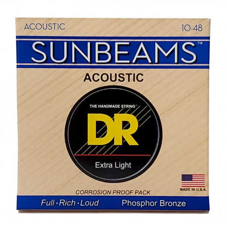 DR Strings SUNBEAM Acoustic Phosphor Bronze - Extra Light (10-48)