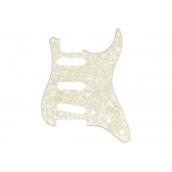 FENDER 11-HOLE MODERN-STYLE STRATOCASTER S/S/S PICKGUARDS AGED WHITE MOTO
