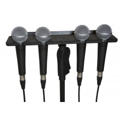 GATOR FRAMEWORKS GFW-MIC-4TRAY Multi Mic Holder Four (4) Mics
