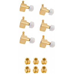 FENDER DELUXE CAST/SEALED GUITAR TUNING MACHINES WITH PEARL BUTTONS SET