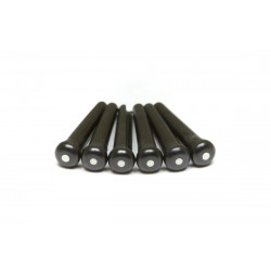 GRAPH TECH PP-2122-00 TUSQ Bridge Pins Martin Style 2mm Black / White Dot (6 Pcs)