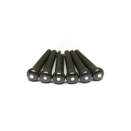 GRAPH TECH PP-2122-00 TUSQ Bridge Pins Martin Style 2mm Black / White Dot (6 Pcs)