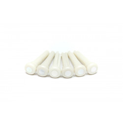 GRAPH TECH PP-1044-00 TUSQ Bridge Pins 4mm White / Mother-of-Pearl Dot (6 Pcs)