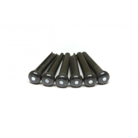 GRAPH TECH PP-2142-00 TUSQ Bridge Pins Martin Style 2mm Black / Mother-Of-Pearl Dot (6 Pcs)
