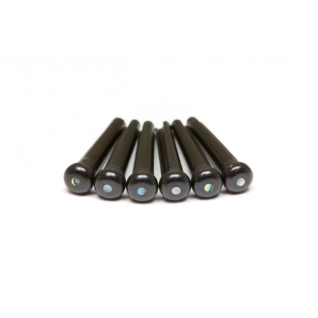 GRAPH TECH PP-2182-00 TUSQ Bridge Pins Martin Style 2mm Black / Paua Dot (6 Pcs)