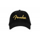 FENDER GOLD SPAGHETTI LOGO CORDUROY BASEBALL HAT BLACK