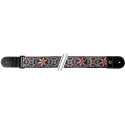 GEWA Guitar Straps F&S Folk Jacquard Red-White (531.066)