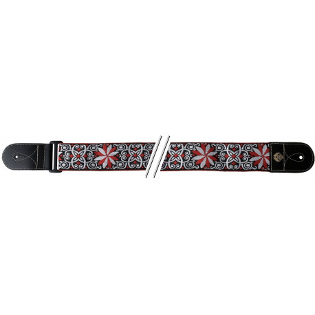 GEWA Guitar Straps F&S Folk Jacquard Red-White (531.066)