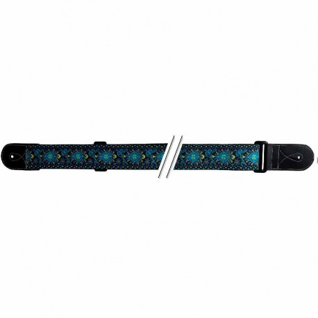 GEWA Guitar Straps F&S Folk Jacquard Blue-Yellow (531.069)