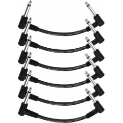 DONNER MUSIC 15CM GUITAR PATCH CABLE BLACK 6-PACK