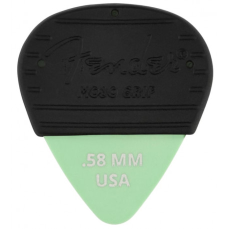 FENDER MOJO GRIP DURA-TONE 0.58 DELRIN PICKS - 3 PACK SURF GREEN