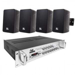 4ALL AUDIO SET 4XWALL 420 IP55 BLACK 1XPAMP-120-5ZI