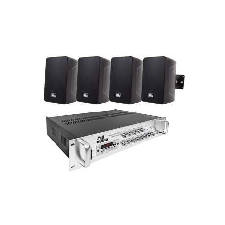 4ALL AUDIO SET 4XWALL 420 IP55 BLACK 1XPAMP-120-5ZI