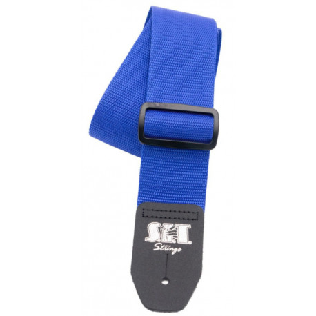 SIT STRINGS 2″ GUITAR STRAP BLUE