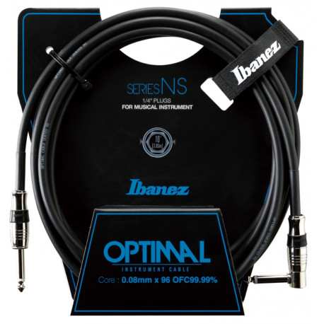 IBANEZ NS10L INSTRUMENT CABLE 3M ANGLED