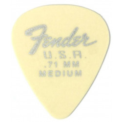 FENDER DURA-TONE DELRIN PICKS 0.71 MM, 351 SHAPE - 12 PACK OLYMPIC WHITE